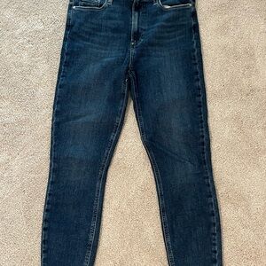 PAIGE Dark Wash Women's Cropped Jeans